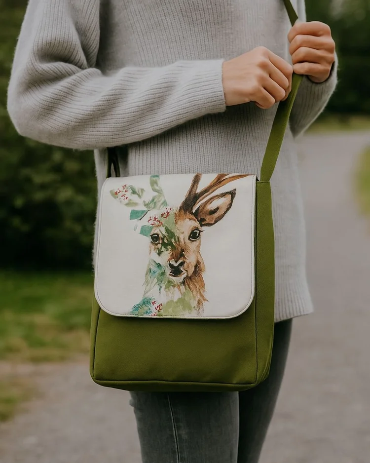 Handmade Animal Messenger Bag | Whimsical Woodland Forest Crossbody Purse